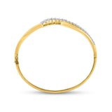 14kt Yellow Gold Womens Round Diamond Graduated Journey Bangle Bracelet 1 Cttw