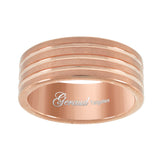 Tungsten Polished Triple Grooved Mens Comfort-fit 8mm Size-11 Wedding Anniversary Band