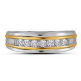 10kt White Gold Mens Round Diamond Wedding Single Row Band Ring 1/4 Cttw