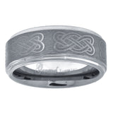Tungsten Center Brushed Celtic Design Mens Comfort-fit 8mm Size-13 Wedding Band