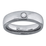 Tungsten CZ Polished Dome Mens Comfort-fit 8mm Size-12.5 Wedding Anniversary Band
