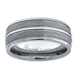 Tungsten Center Groove Brushed Dome Mens Comfort-fit 8mm Size-11.5 Wedding Anniversary Band