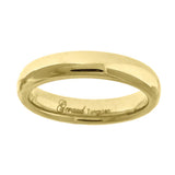 Tungsten Polished Gold-tone Dome Mens Comfort-fit 4mm Size-9 Wedding Band