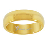 Tungsten Polished Gold-tone Dome Mens Comfort-fit 6mm Size-11 Wedding Band