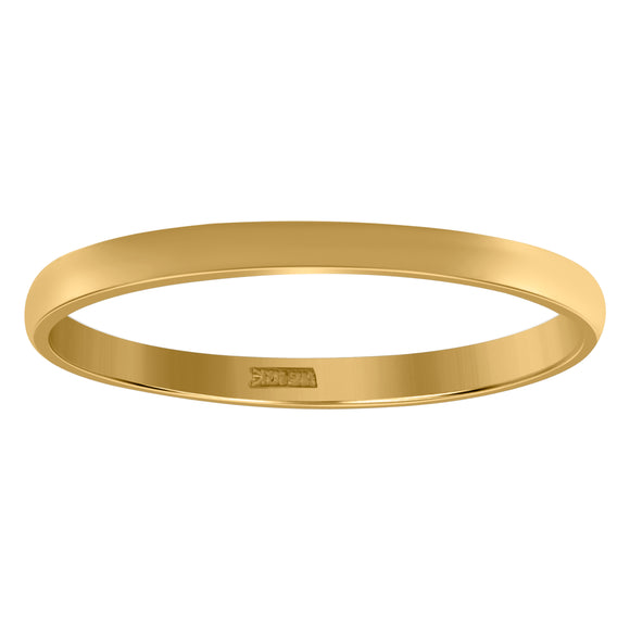 10Kt Yellow Gold Unisex 2mm Regular-Fit Wedding Band Ring Size 5