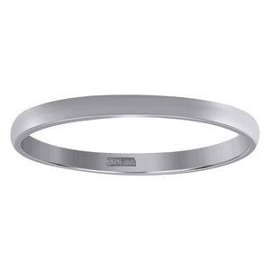 10Kt White Gold Unisex 2mm Regular-Fit Wedding Band Ring Size 5