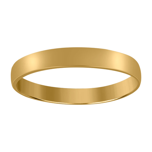 10Kt Yellow Gold Unisex 3mm Regular-Fit Wedding Band Ring Size 5