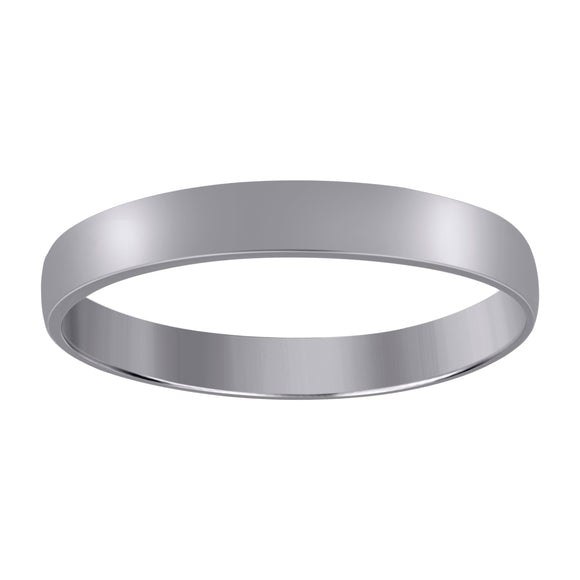 10Kt White Gold Unisex 3mm Regular-Fit Wedding Band Ring Size 10