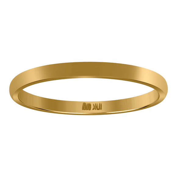 10Kt Yellow Gold Unisex 2mm Comfort-Fit Wedding Band Ring Size 5