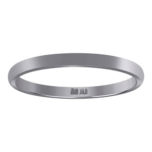 10Kt White Gold Unisex 2mm Comfort-Fit Wedding Band Ring Size 5