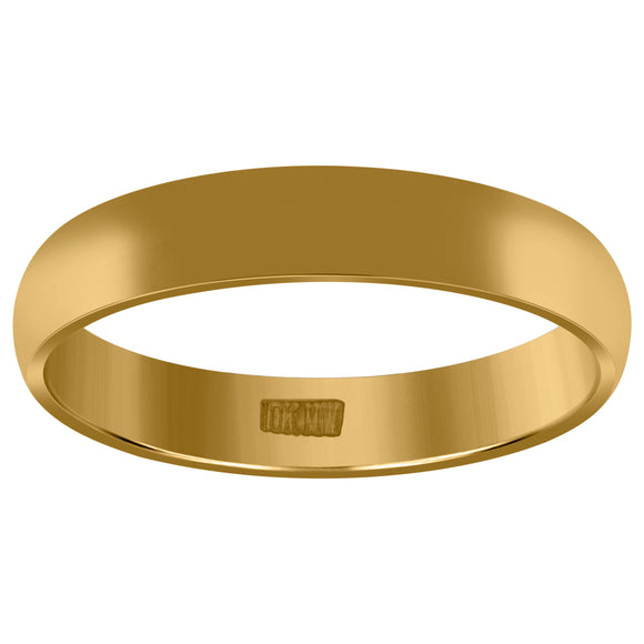 10Kt Yellow Gold Unisex 4mm Comfort-Fit Wedding Band Ring Size 6
