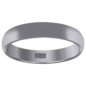 10Kt White Gold Unisex 4mm Comfort-Fit Wedding Band Ring Size 6
