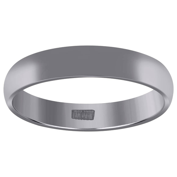 10Kt White Gold Unisex 4mm Comfort-Fit Wedding Band Ring Size 6