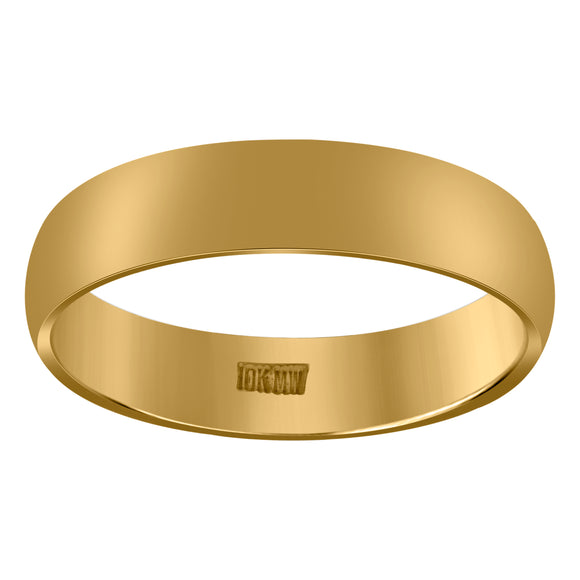 10Kt Yellow Gold Unisex 5mm Comfort-Fit Wedding Band Ring Size 5