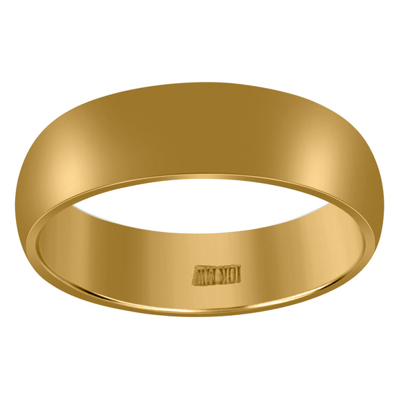 10Kt Yellow Gold Unisex 6mm Comfort-Fit Wedding Band Ring Size 6