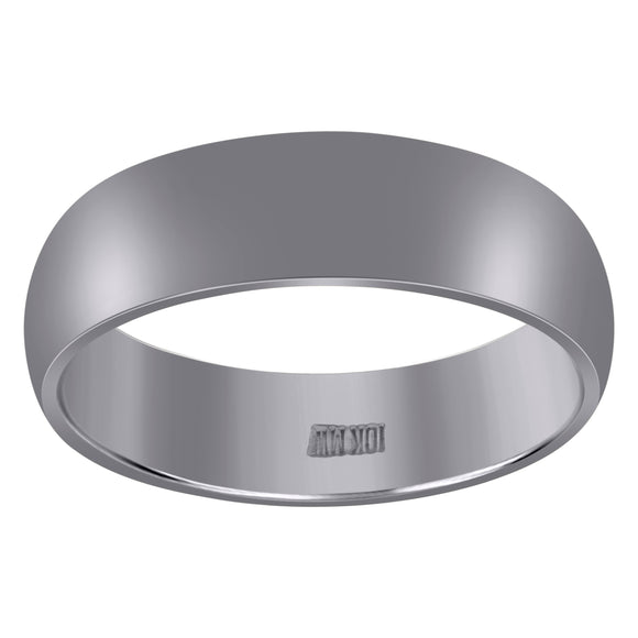 10Kt White Gold Unisex 6mm Comfort-Fit Wedding Band Ring Size 7