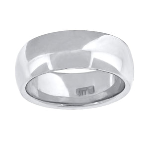 10Kt White Gold Unisex 7mm Comfort-Fit Wedding Band Ring Size 8
