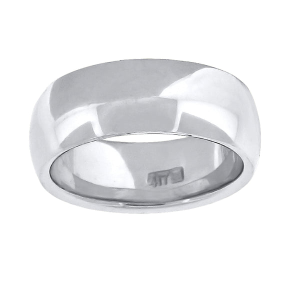 10Kt White Gold Unisex 7mm Comfort-Fit Wedding Band Ring Size 8