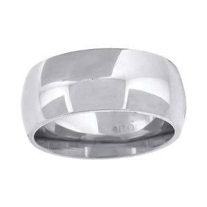 10Kt White Gold Unisex 8mm Comfort-Fit Wedding Band Ring Size 7