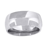 10Kt White Gold Unisex 8mm Comfort-Fit Wedding Band Ring Size 8