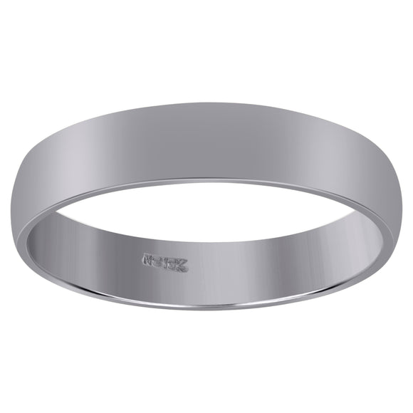 10Kt White Gold Unisex 4mm Regular-Fit Wedding Band Ring Size 5