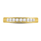 14kt Yellow Gold Womens Round Diamond Single Row Wedding Band 1/4 Cttw