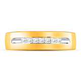 14kt Yellow Gold Mens Princess Diamond Wedding Band Ring 1/4 Cttw