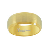 Tungsten Center Brushed Gold-tone Dome Mens Comfort-fit 8mm Size-11.5 Wedding Band