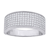 925 Sterling Silver Mens Cubic Zirconia Wedding Band Ring Size 8