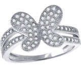 925 Sterling Silver Womens Cubic Zirconia Butterfly Fashion Ring Size 6