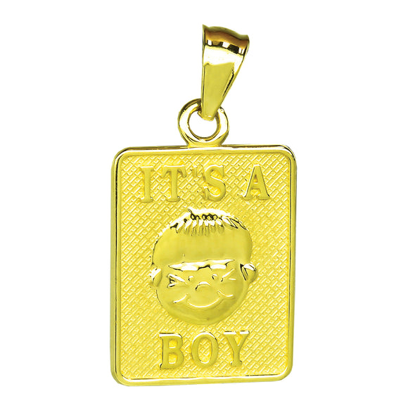 10kt Yellow Gold Baby It's A Boy Ht:20.5mm x W:10.5mm Charm Pendant