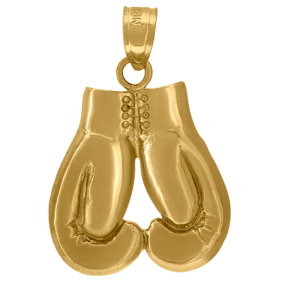 10kt Yellow Gold Unisex Boxing Glove Sports Charm Pendant