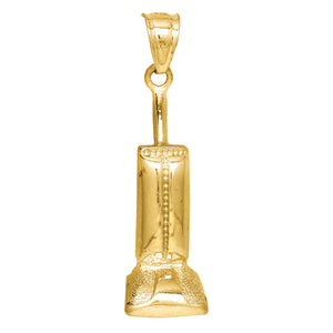 10kt Yellow Gold Textured Unisex Vacuum Cleaner Ht:29.2mm x W:7.7mm Tools Charm Pendant