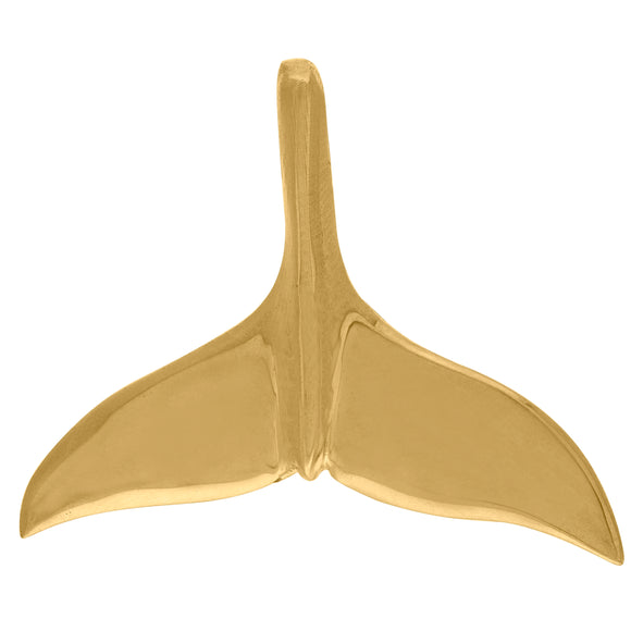 10kt Yellow Gold Unisex Whale Fish Tail Ht:25.4mm x W:31.8mm Animal Charm Pendant