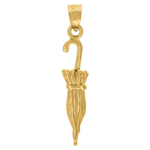 10kt Yellow Gold Unisex Umbrella Ht:29.8mm x W:5.4mm Tools Charm Pendant