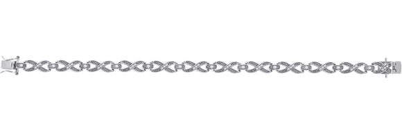 925 Sterling Silver Women Cubic Zirconia Fancy Infinity Bracelet
