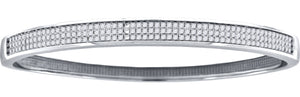925 Sterling Silver Women Micropave Cubic Zirconia Fancy Bangle