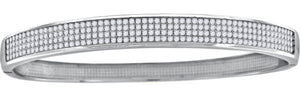 925 Sterling Silver Women Micropave Cubic Zirconia Fancy Bangle