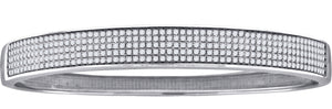 925 Sterling Silver Women Micropave Cubic Zirconia Fancy Bangle