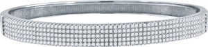 925 Sterling Silver Women Micropave Cubic Zirconia Fancy Bangle