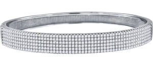 925 Sterling Silver Women Micropave Cubic Zirconia Fancy Bangle