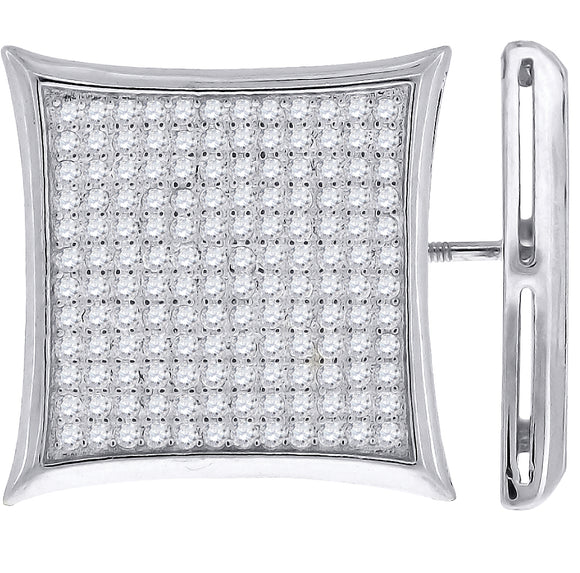 925 Sterling Silver Womens Cubic Zirconia Kite Stud Earrings
