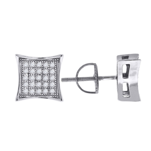 925 Sterling Silver Womens Cubic Zirconia Kite Stud Earrings