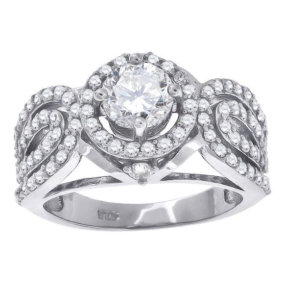 925 Sterling Silver Womens Cubic Zirconia Fashion Engagement Ring Size 7