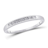Sterling Silver His Hers Round Diamond Cluster Matching Wedding Set 1/20 Cttw