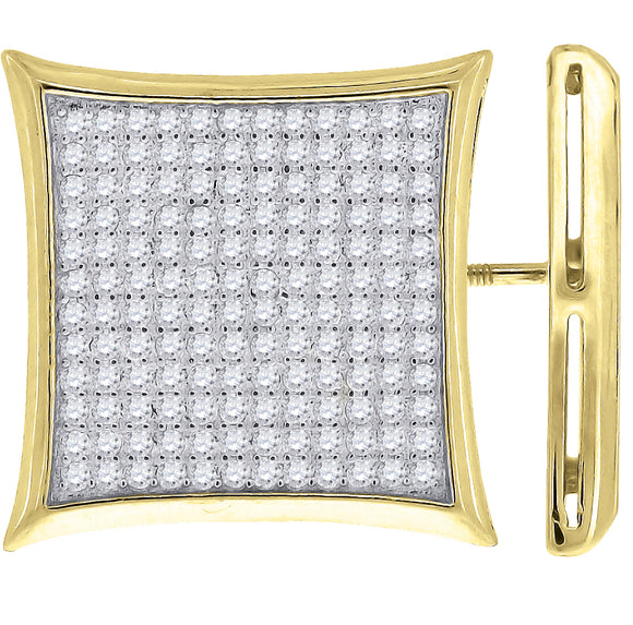 925 Sterling Silver Yellow-tone Womens Cubic Zirconia Kite Stud Earrings
