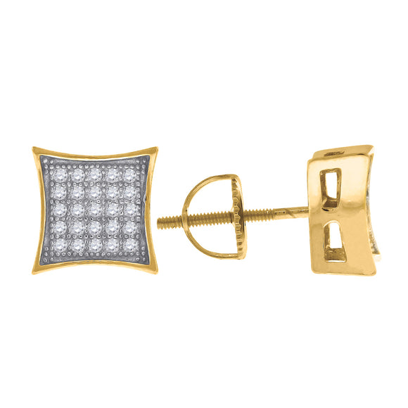 925 Sterling Silver Yellow-tone Womens Cubic Zirconia Kite Stud Earrings