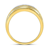 10kt Two-tone Gold Mens Round Diamond Wedding Band Ring 1/8 Cttw