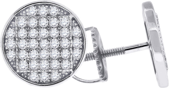 925 Sterling Silver Womens Cubic Zirconia Square Stud Earrings
