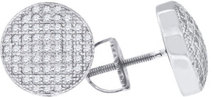925 Sterling Silver Unisex Cubic Zirconia Round Stud Earrings